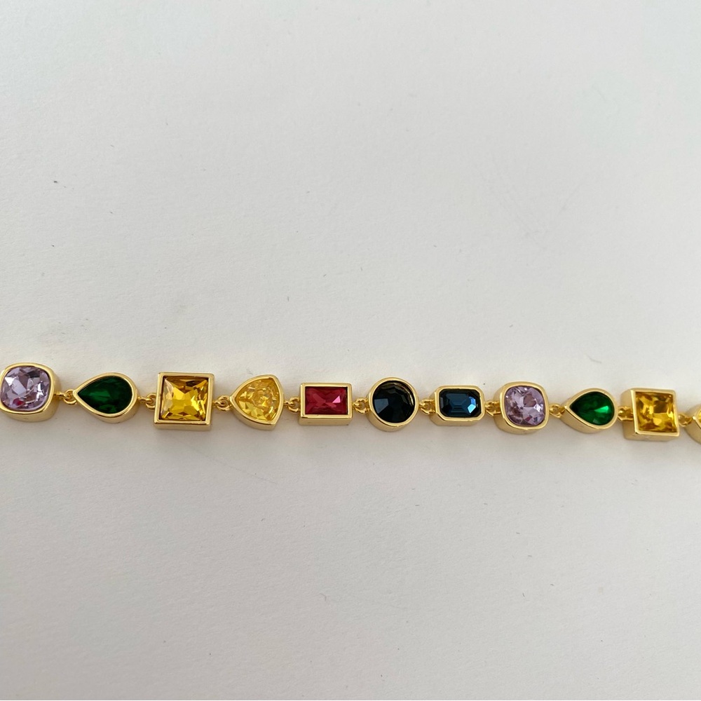 New in Box $320 Swarovski Imber Multicolor Crystals Gold Tone Bracelet - Picture 5 of 9